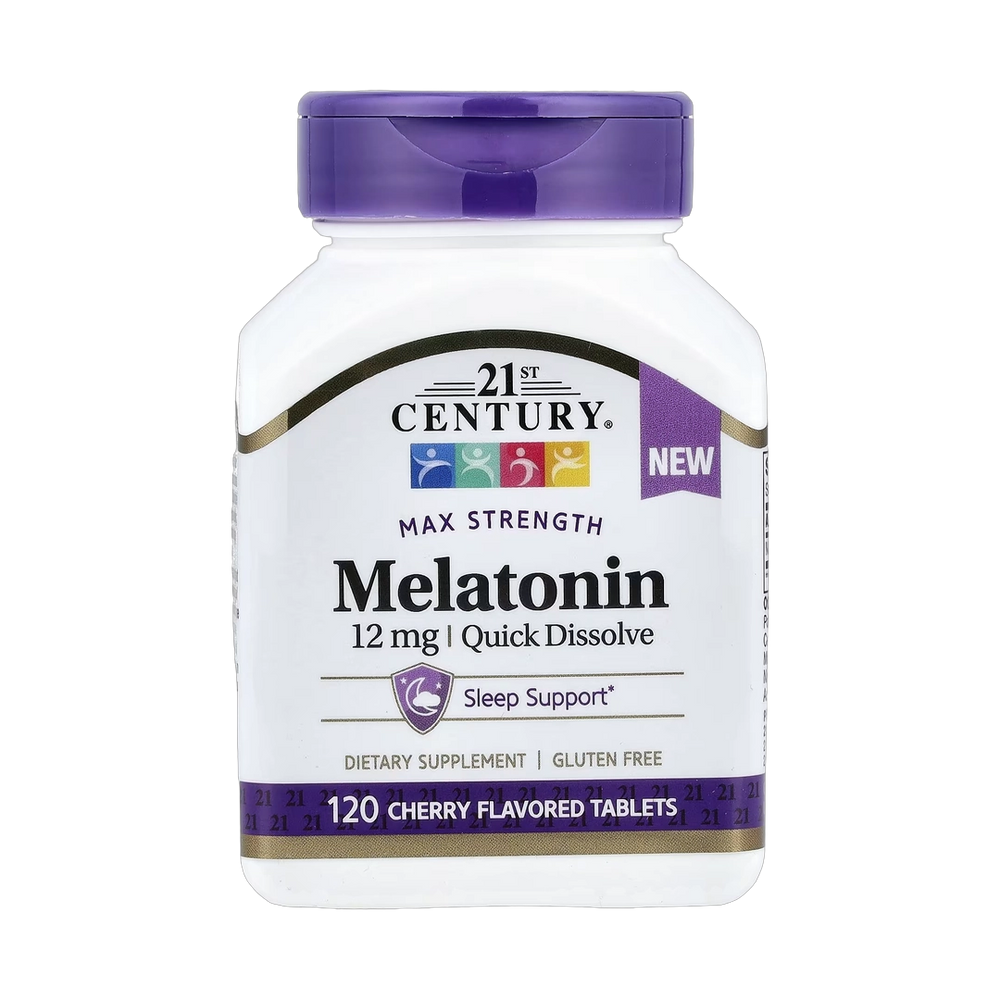 21st Century, Melatonin, Max Strength, Cherry, 12 mg, 120 Tablets