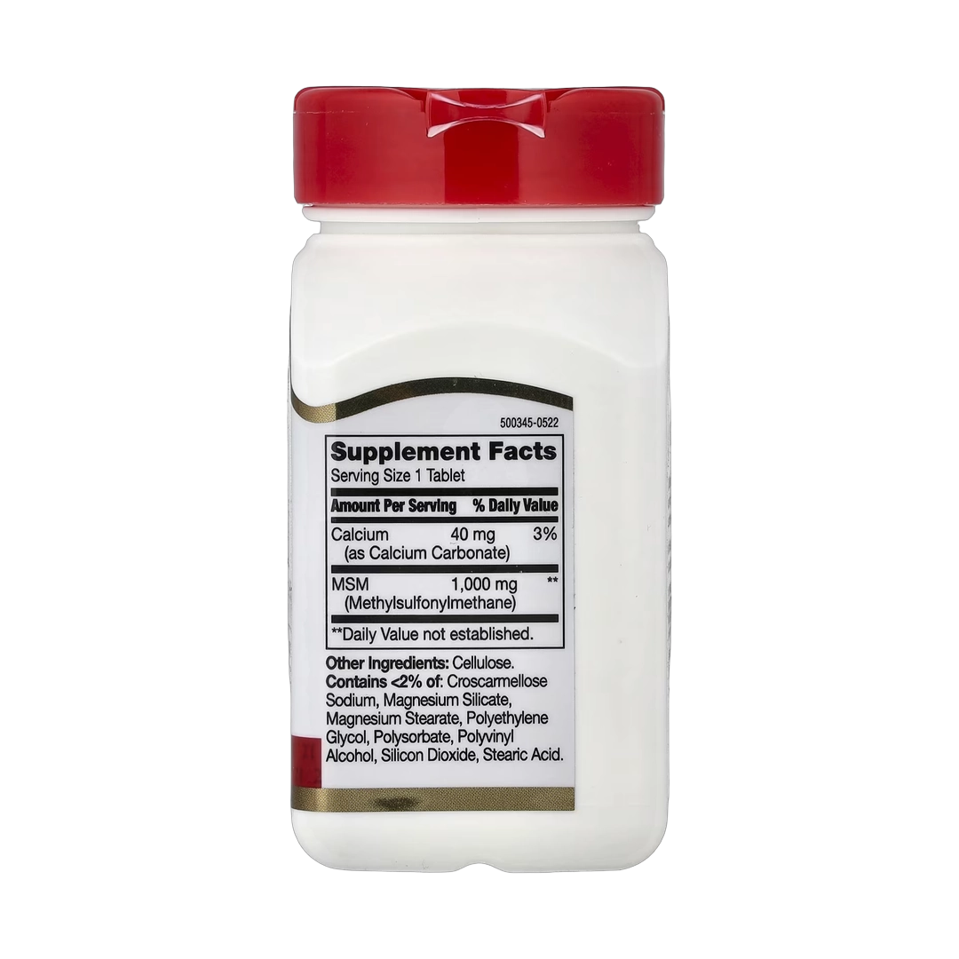 21st Century, MSM, 1,000 mg, 90 Tablets