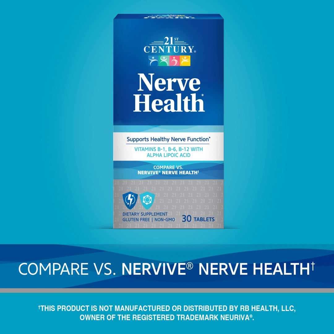 21st Century, Nerve Health, 30 Tablets