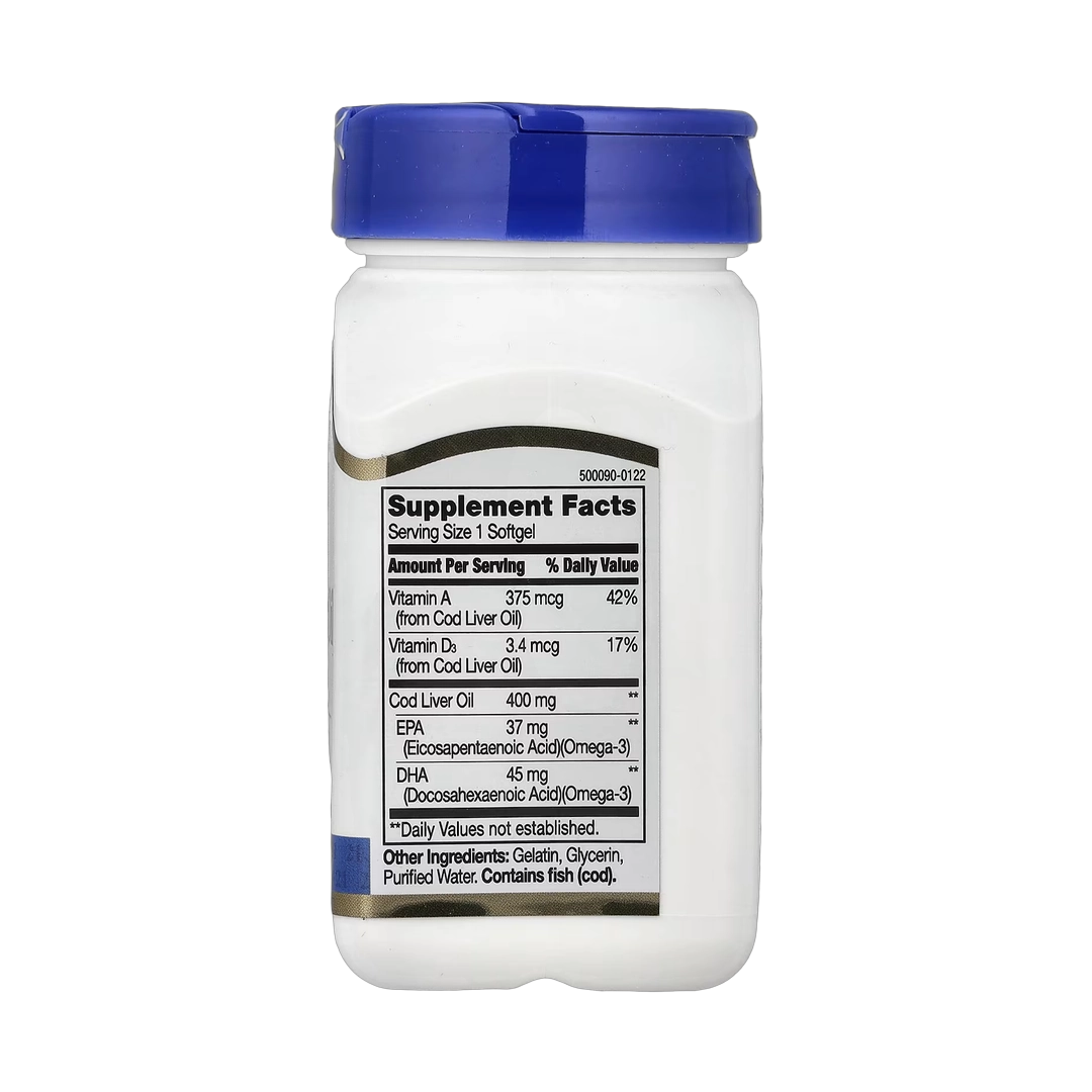 21st Century, Norwegian Cod Liver Oil, 400 mg, 110 Softgels
