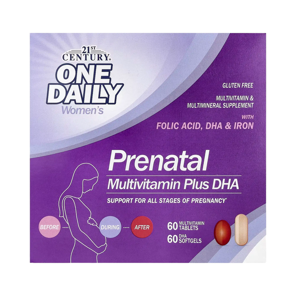 21st Century, Prenatal Multivitamin Plus DHA, 2 Bottles, 60 Tablets / 60 Softgels