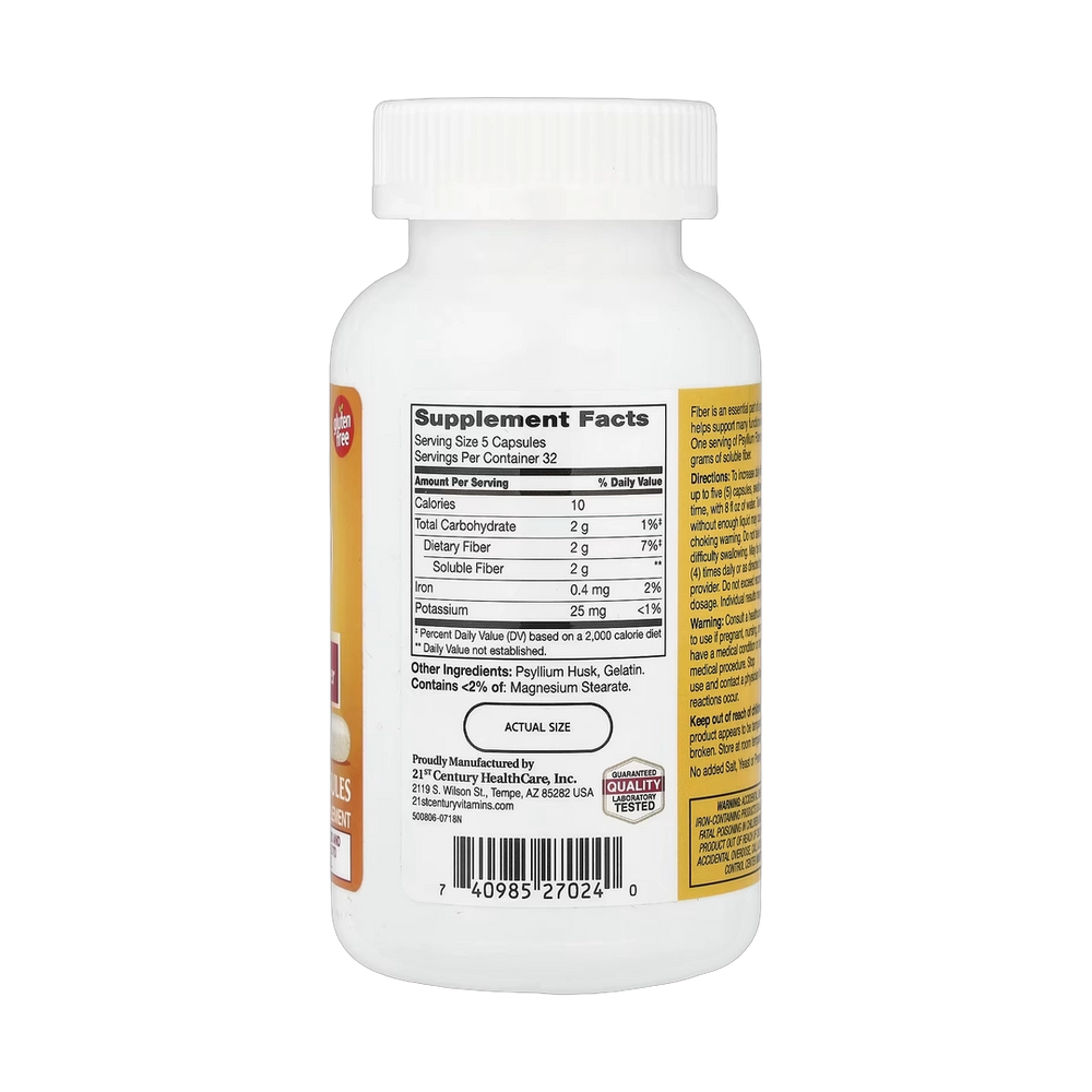 21st Century, Psyllium Fiber, 160 Capsules
