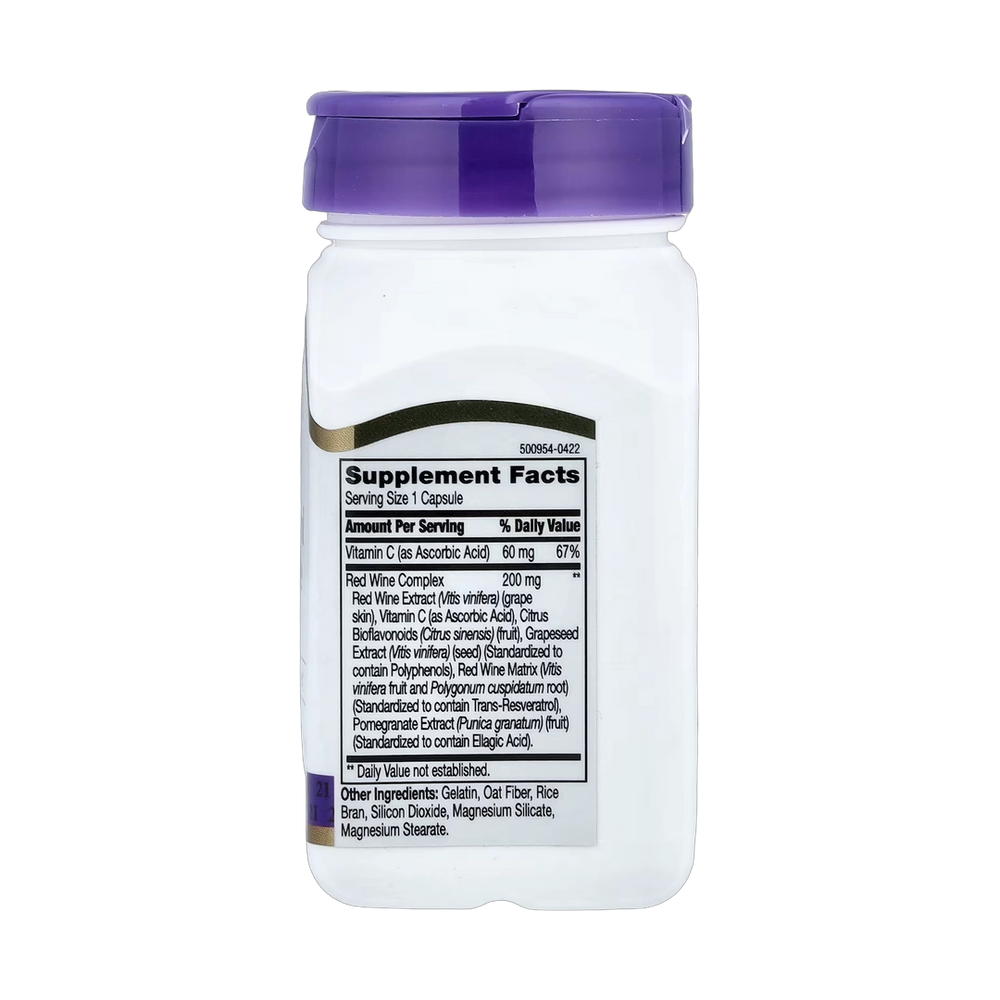 21st Century, Resveratrol Red Wine Extract, 90 Capsules