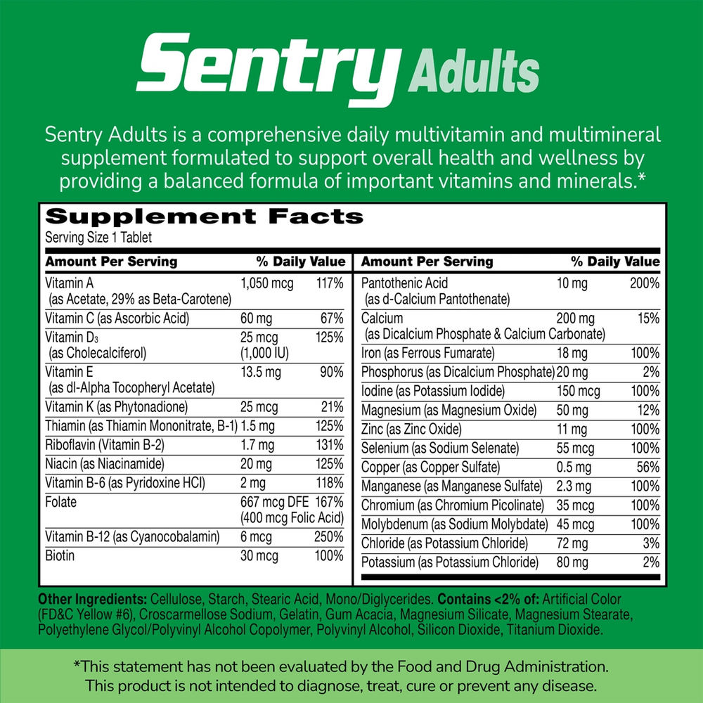 21st Century, Sentry, Adults Multivitamin & Multimineral Supplement, 130 Tablets