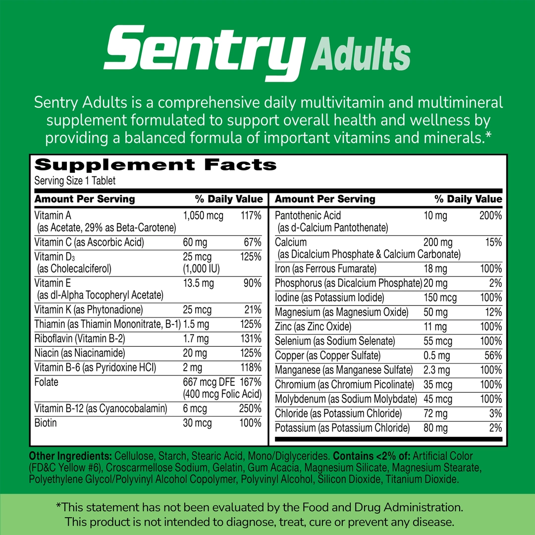 21st Century, Sentry, Adults Multivitamin & Multimineral Supplement, 300 Tablets