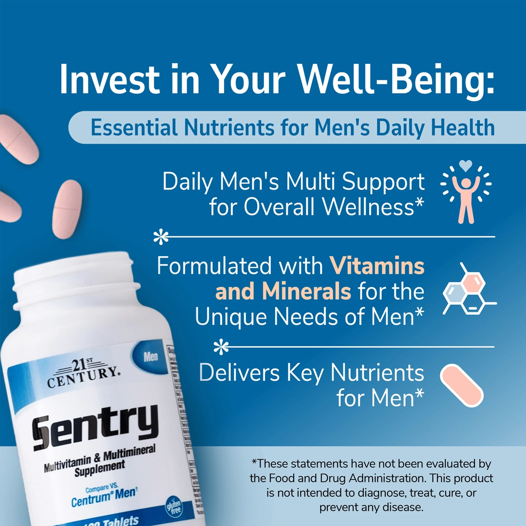 21st Century, Sentry Men, Multivitamin & Multimineral Supplement, 120 Tablets