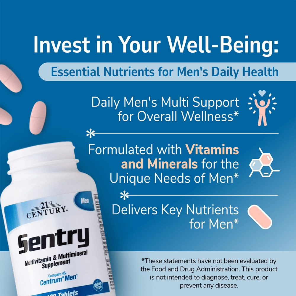 21st Century, Sentry Men, Multivitamin & Multimineral Supplement, 120 Tablets