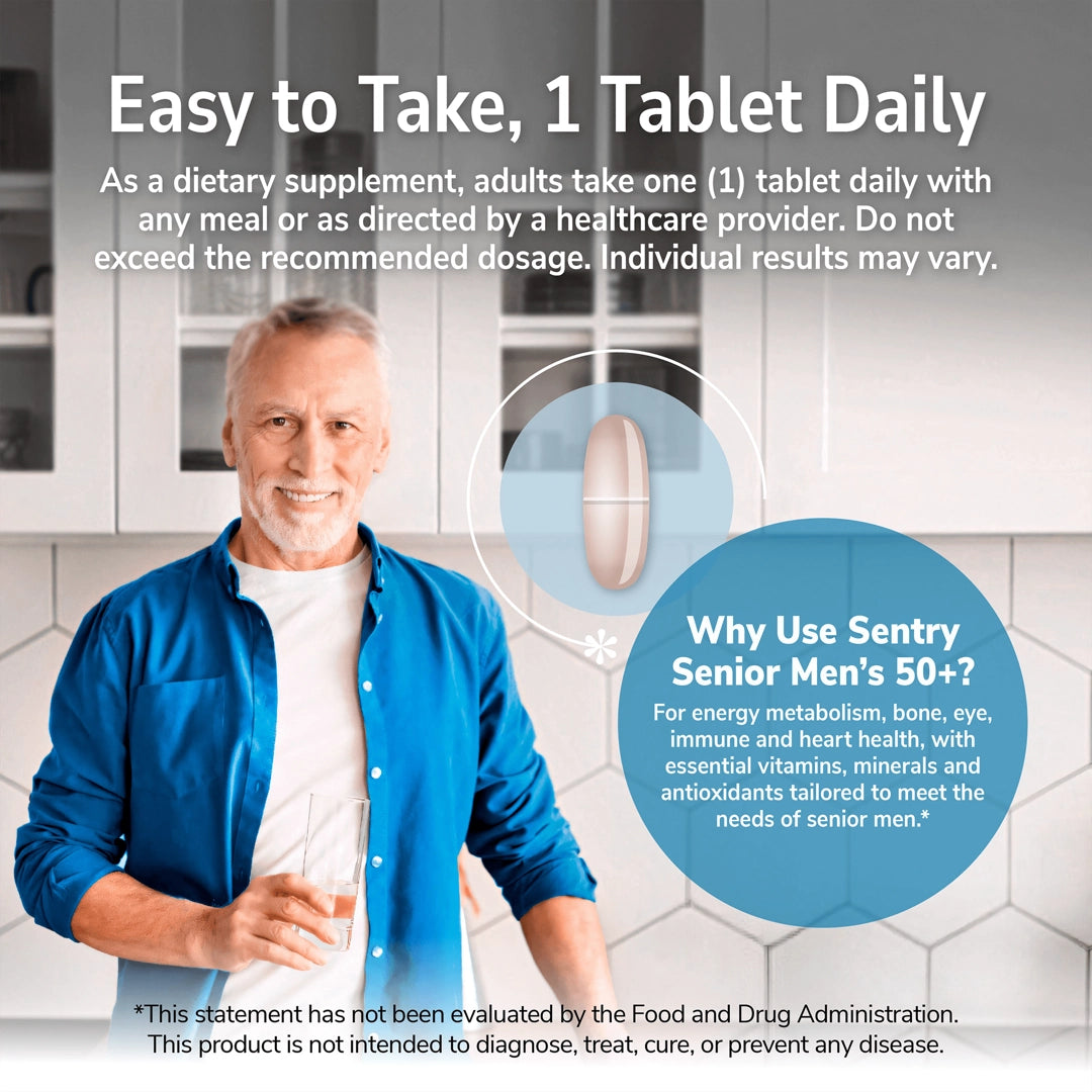 21st Century, Sentry Senior, Men's 50+, Multivitamin & Multimineral Supplement, 100 Tablets