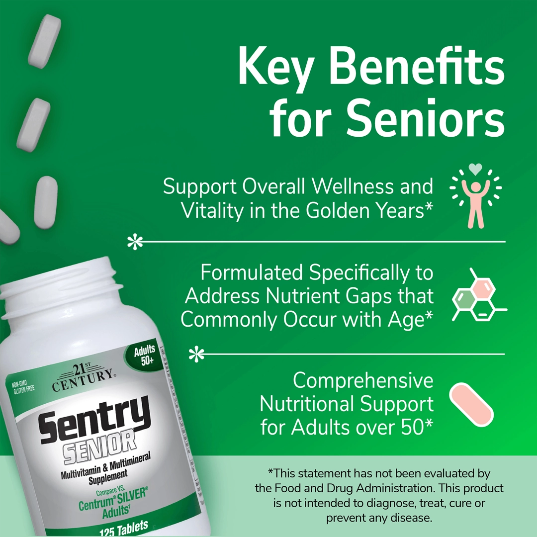 21st Century, Sentry Senior, Multivitamin & Multimineral Supplement, Adults 50+, 265 Tablets