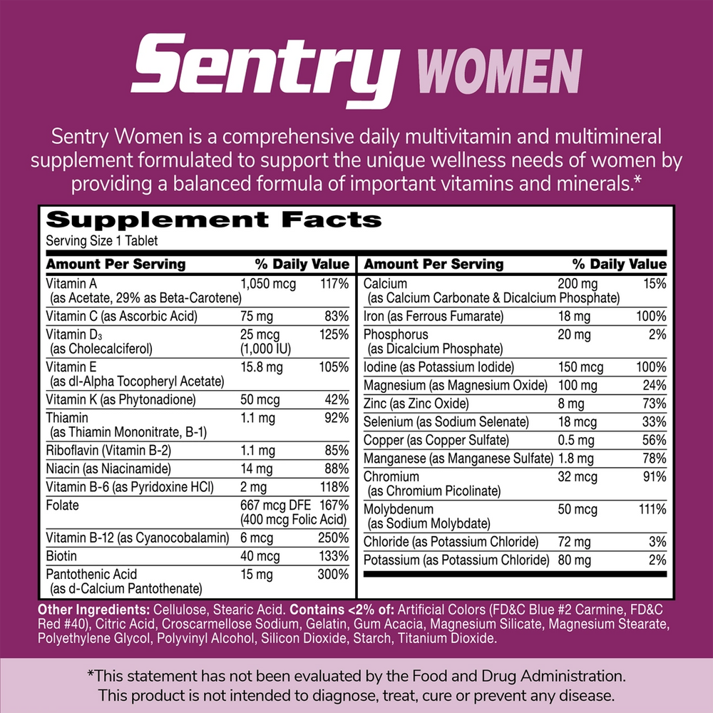 21st Century, Sentry Women, Multivitamin & Multimineral Supplement, 120 Tablets