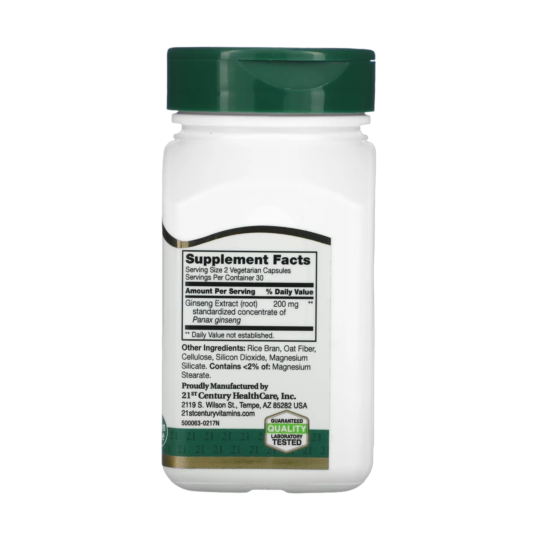 21st Century, Standardized Ginseng Extract, 60 Vegetarian Capsule