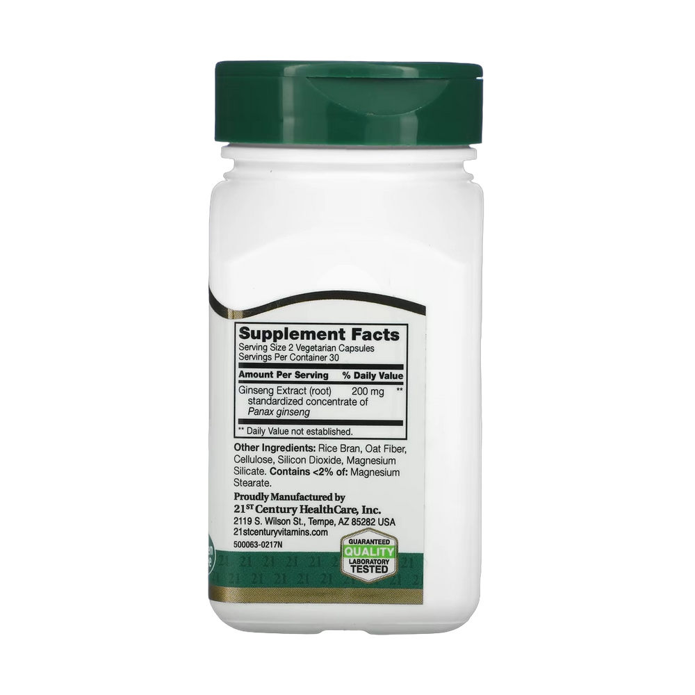 21st Century, Standardized Ginseng Extract, 60 Vegetarian Capsule