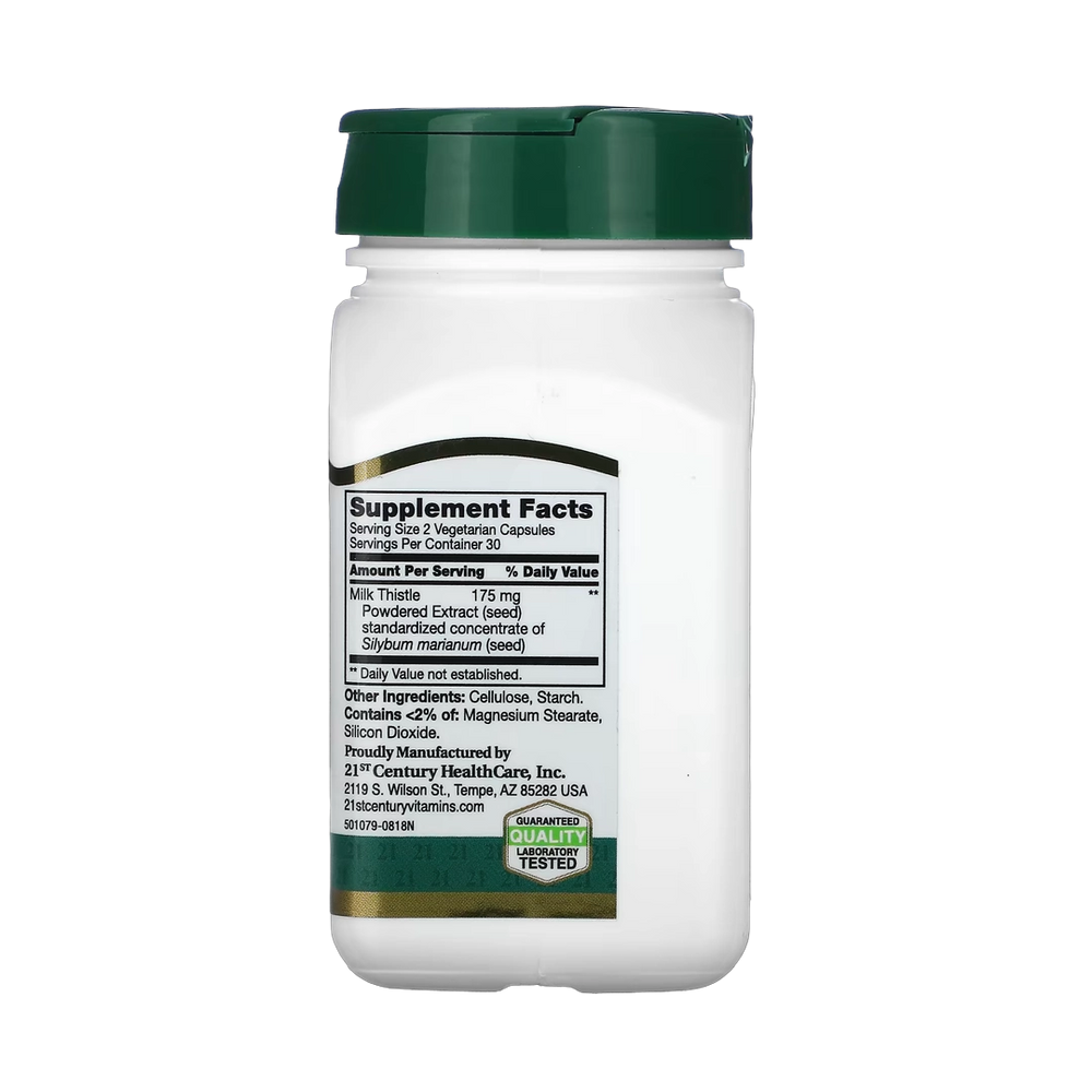 21st Century, Standardized Milk Thistle Extract, 60 Vegetarian Capsules