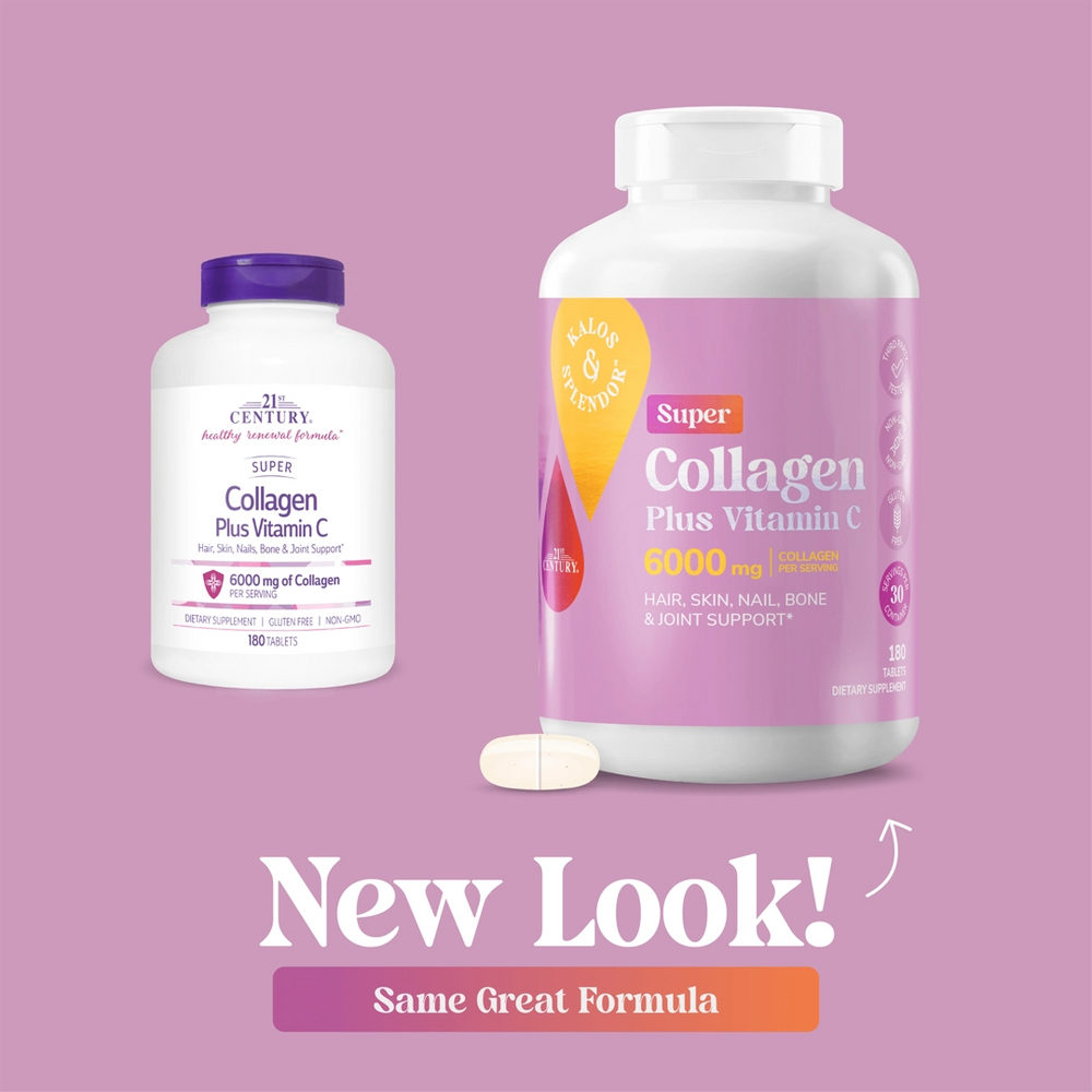 21st Century, Super Collagen Plus Vitamin C, 180 Tablets