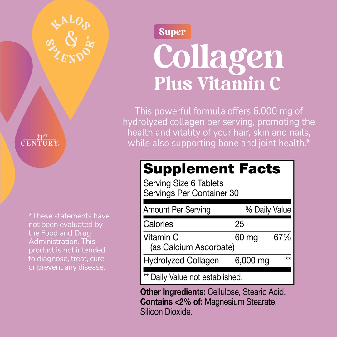 21st Century, Super Collagen Plus Vitamin C, 180 Tablets