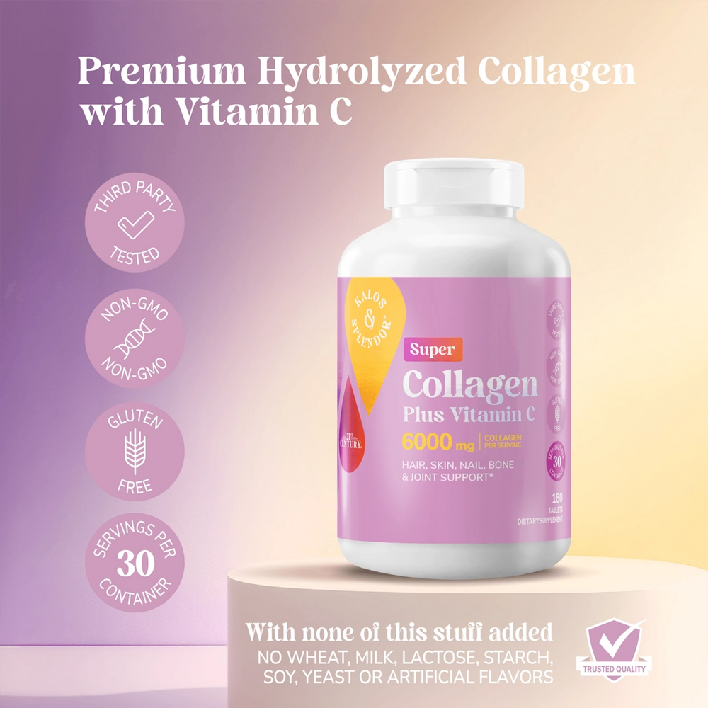21st Century, Super Collagen Plus Vitamin C, 180 Tablets
