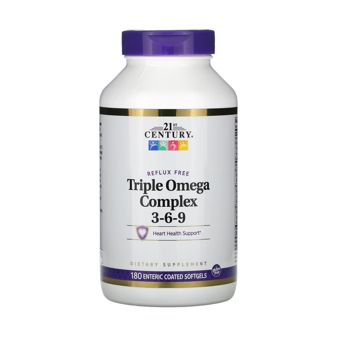 21st Century, Triple Omega Complex 3-6-9, 180 Enteric Coated Softgels