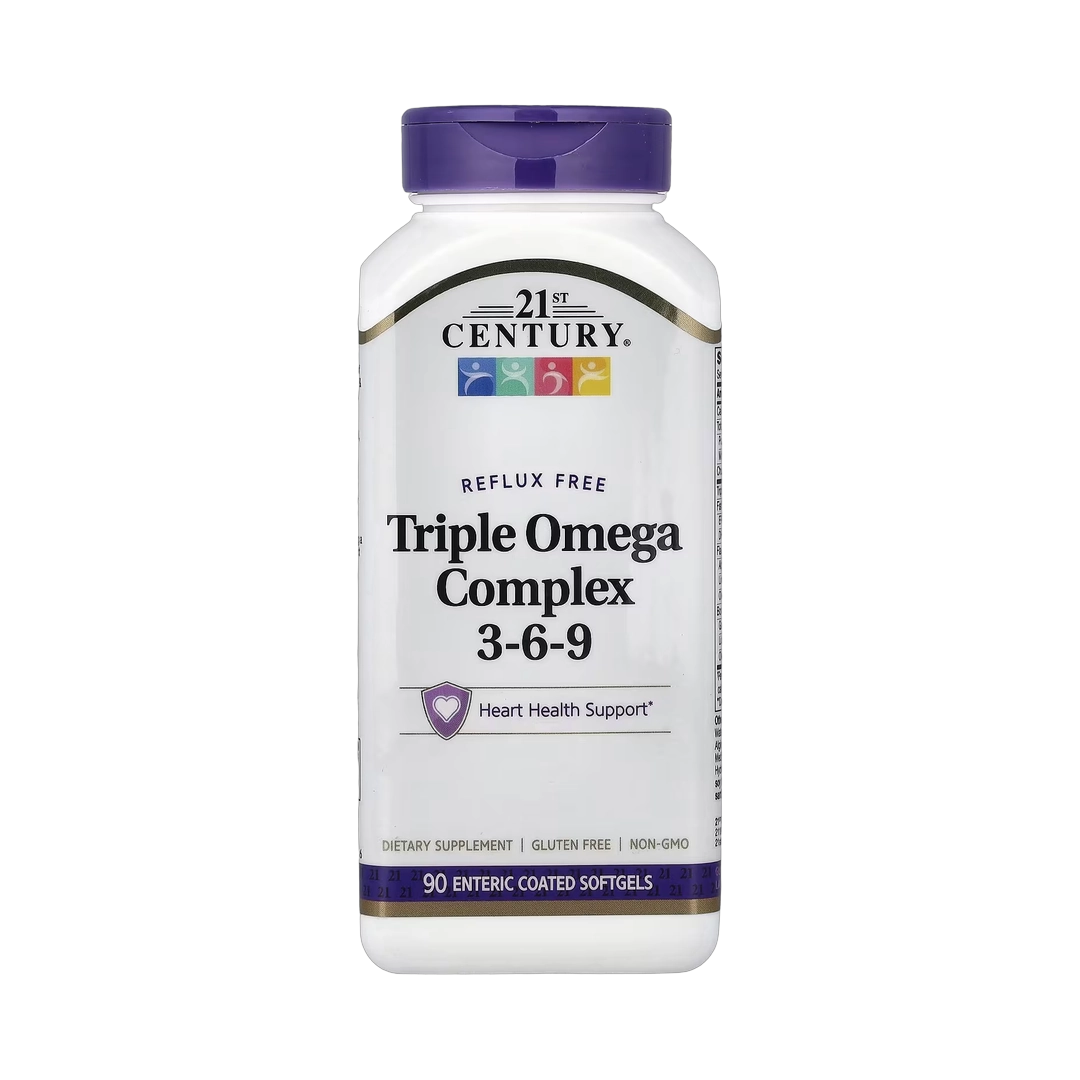 21st Century, Triple Omega Complex 3-6-9, 90 Enteric Coated Softgels