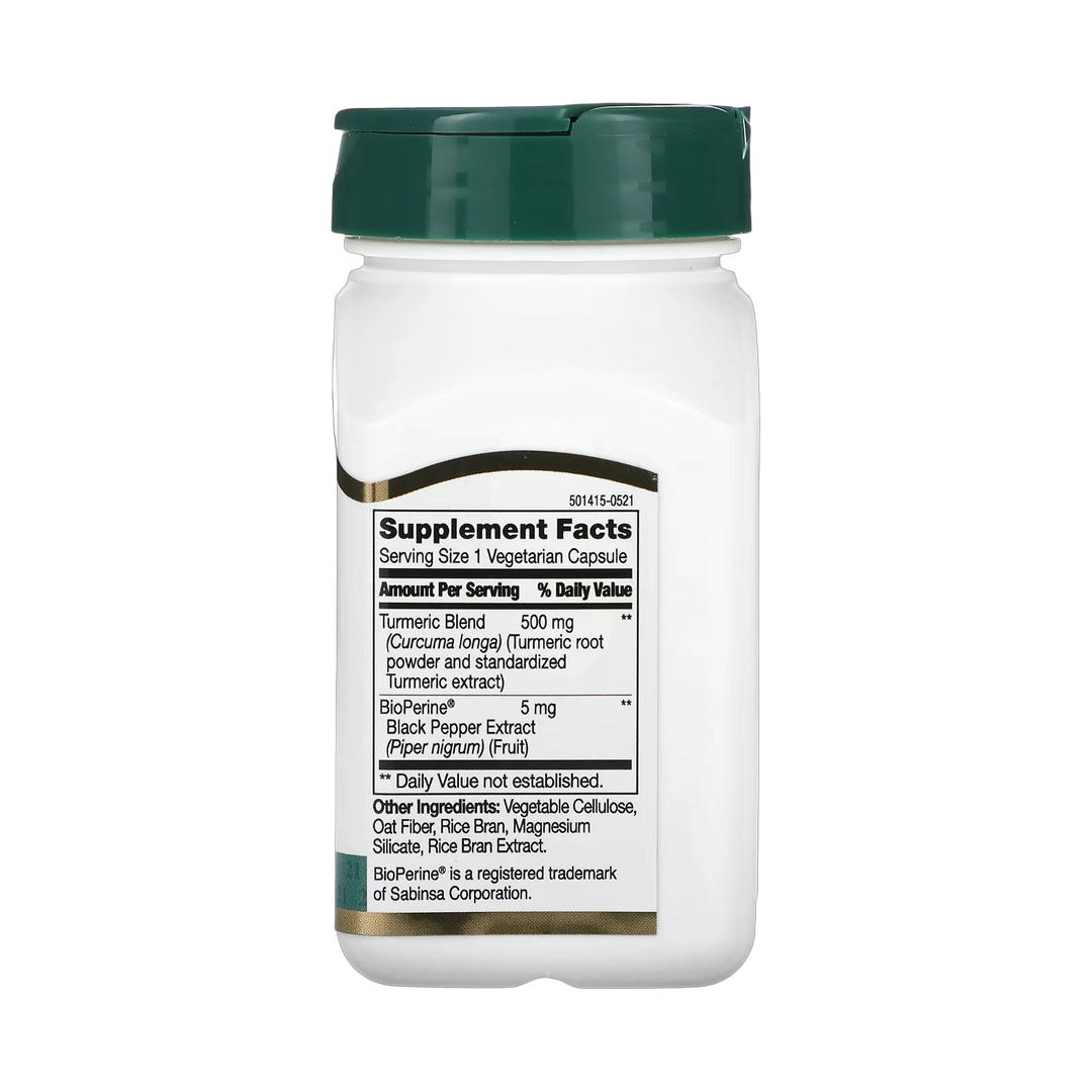 21st Century, Turmeric Plus Black Pepper Extract, 500 mg, 60 Vegetarian Capsules