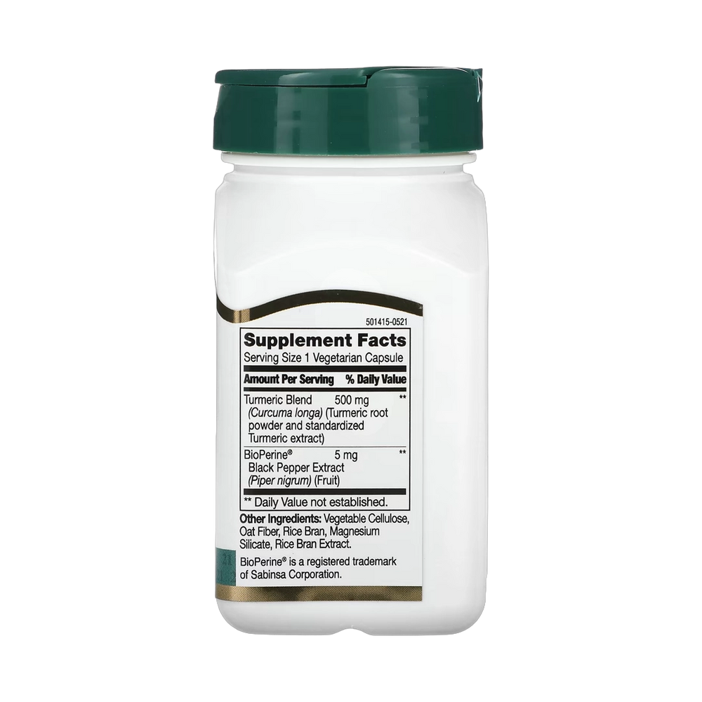 21st Century, Turmeric Plus Black Pepper Extract, 500 mg, 60 Vegetarian Capsules