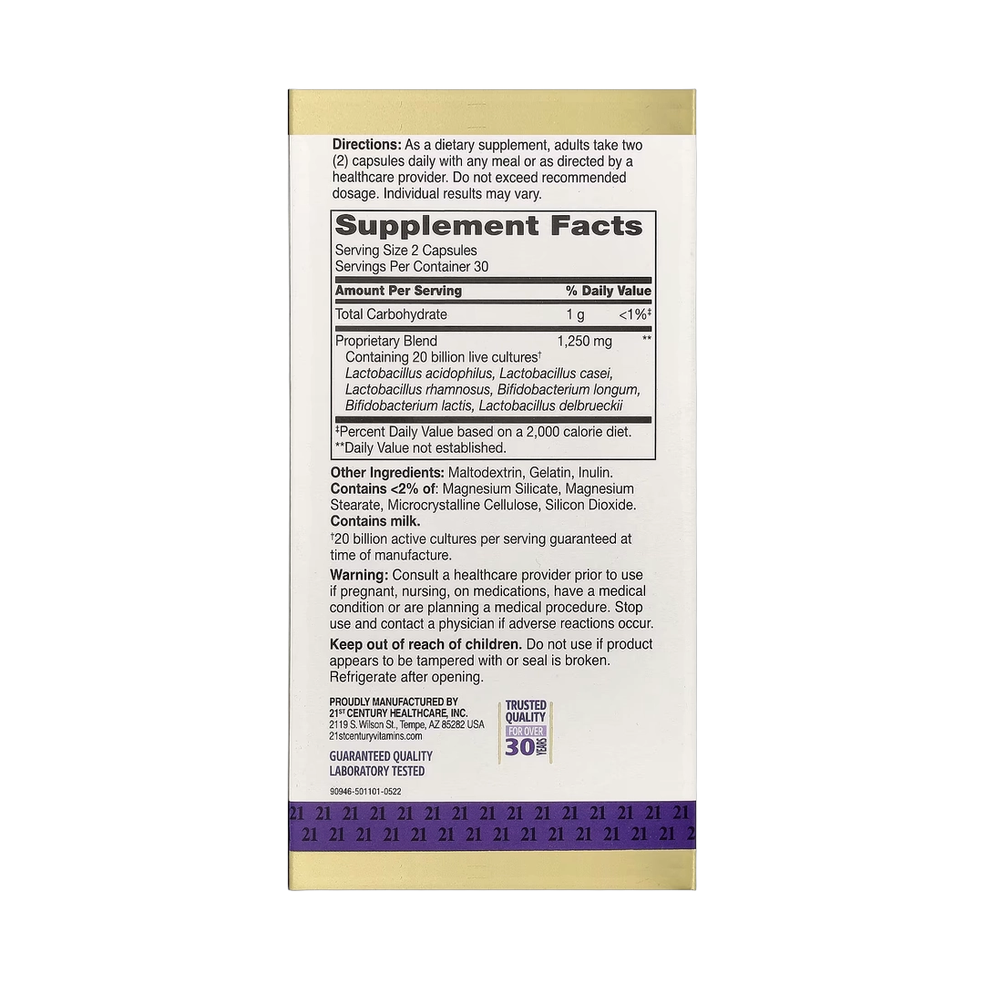 21st Century, Ultra Potency Advanced Probiotic, 60 Capsules