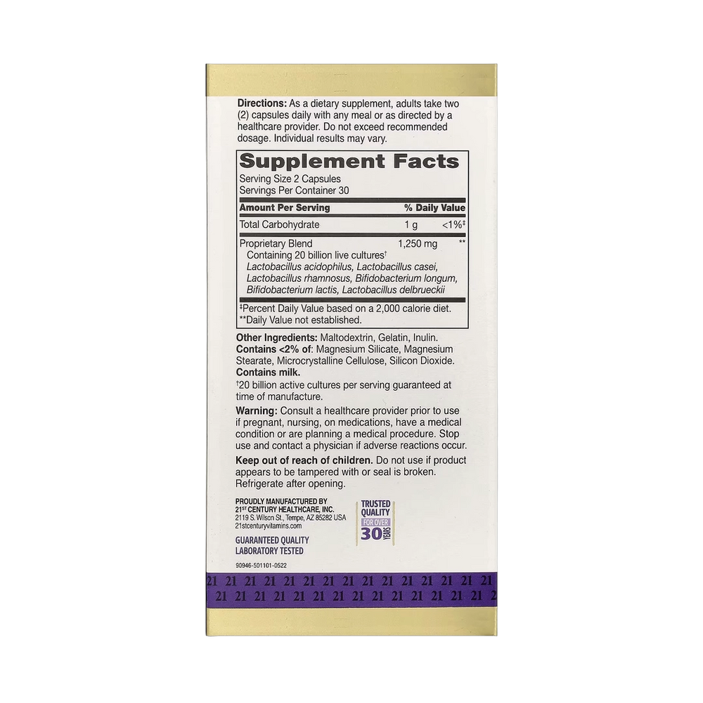 21st Century, Ultra Potency Advanced Probiotic, 60 Capsules
