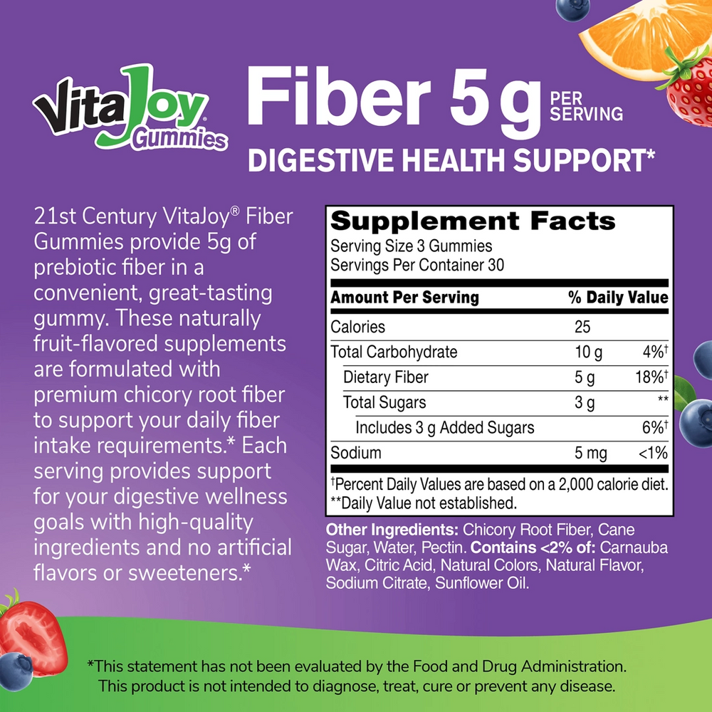21st Century, VitaJoy® Gummies, Fiber, Fruit, 90 Gummies