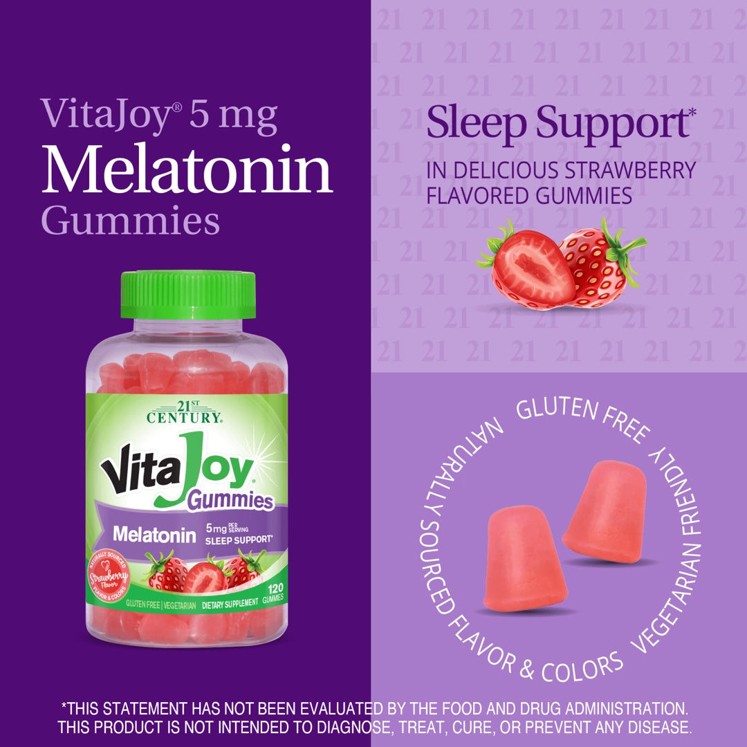21st Century, VitaJoy® Melatonin Gummies, Strawberry, 120 Gummies