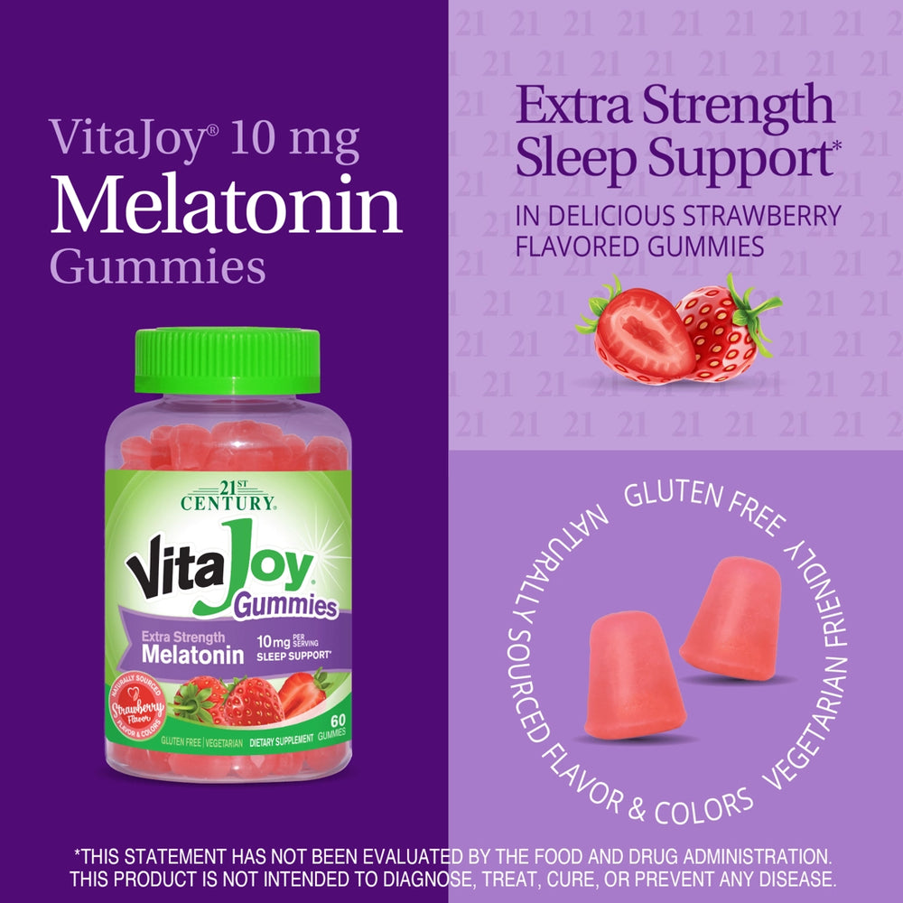 21st Century, VitaJoy® Melatonin Gummies, Strawberry, 60 Gummies