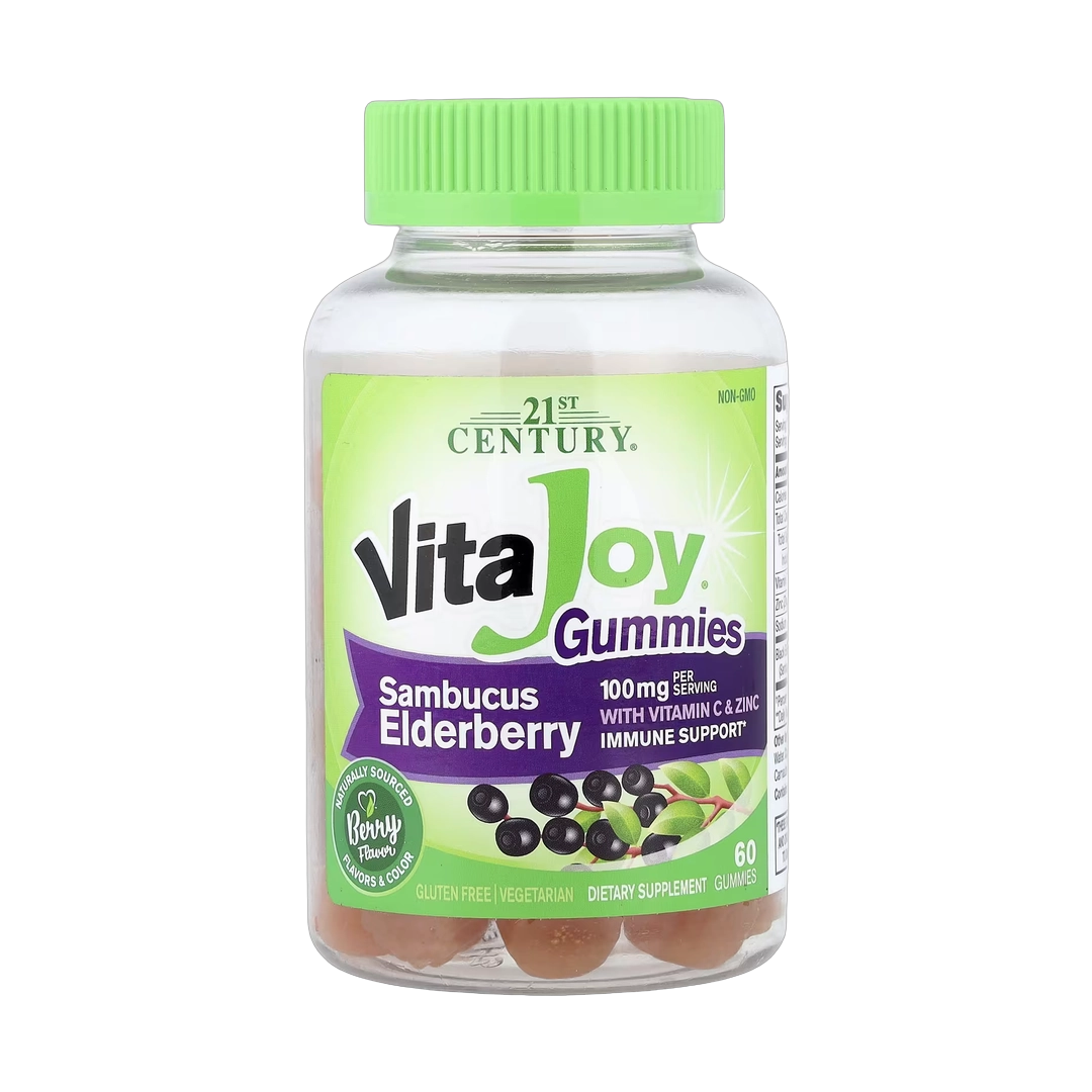 21st Century, VitaJoy® Sambucus Elderberry With Vitamin C & Zinc Gummies, Berry, 60 Gummies