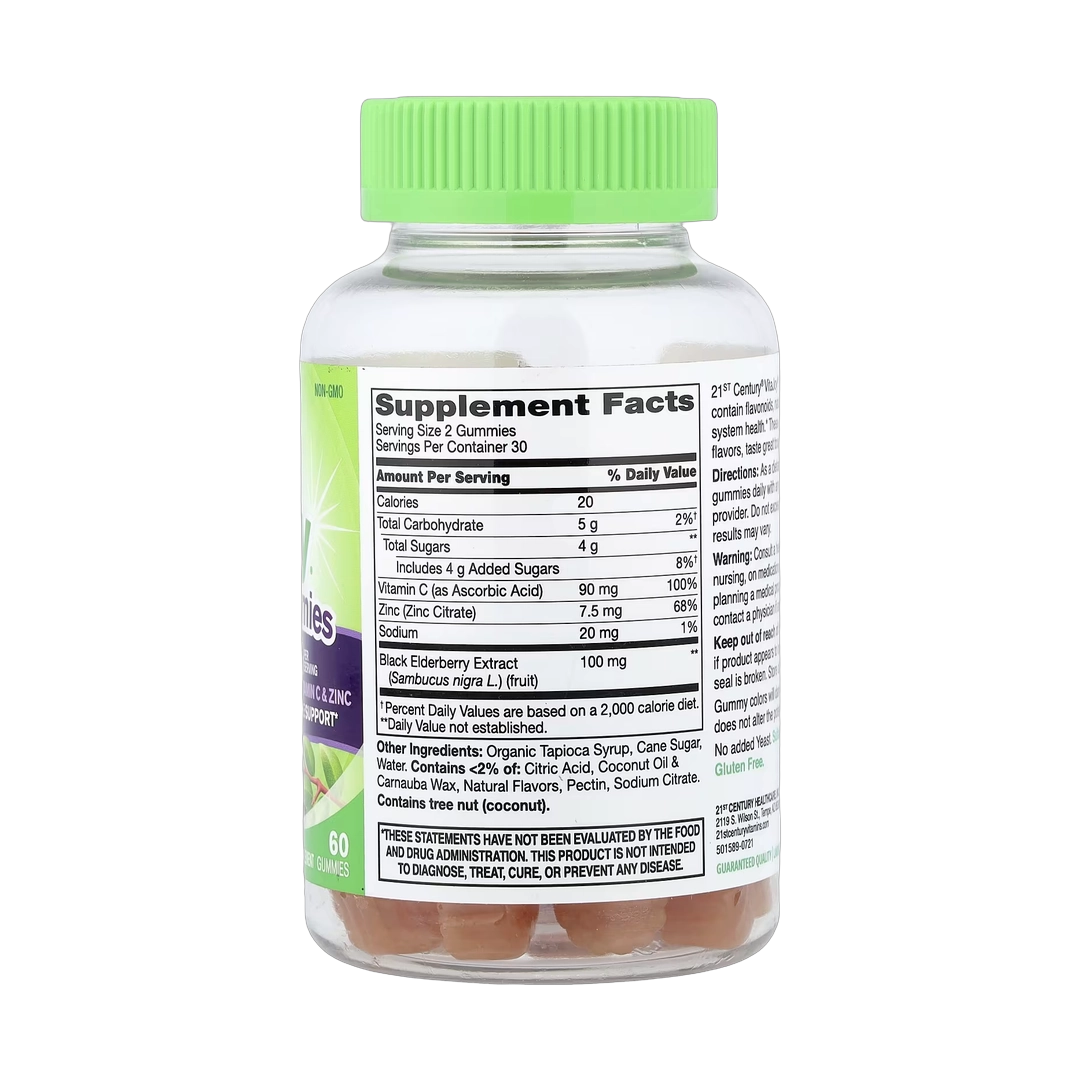 21st Century, VitaJoy® Sambucus Elderberry With Vitamin C & Zinc Gummies, Berry, 60 Gummies