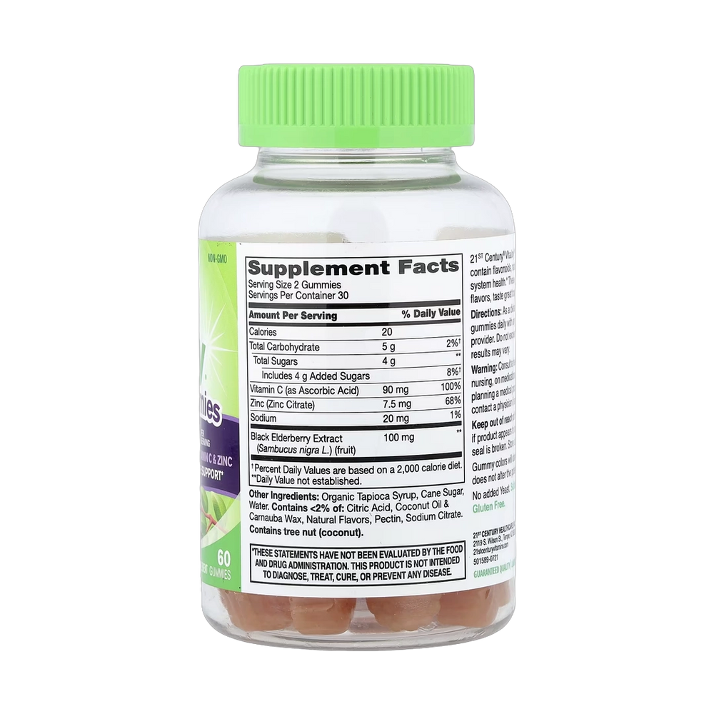 21st Century, VitaJoy® Sambucus Elderberry With Vitamin C & Zinc Gummies, Berry, 60 Gummies