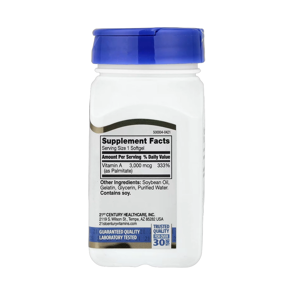 21st Century, Vitamin A, 3,000 mcg (10,000 IU), 110 Softgels