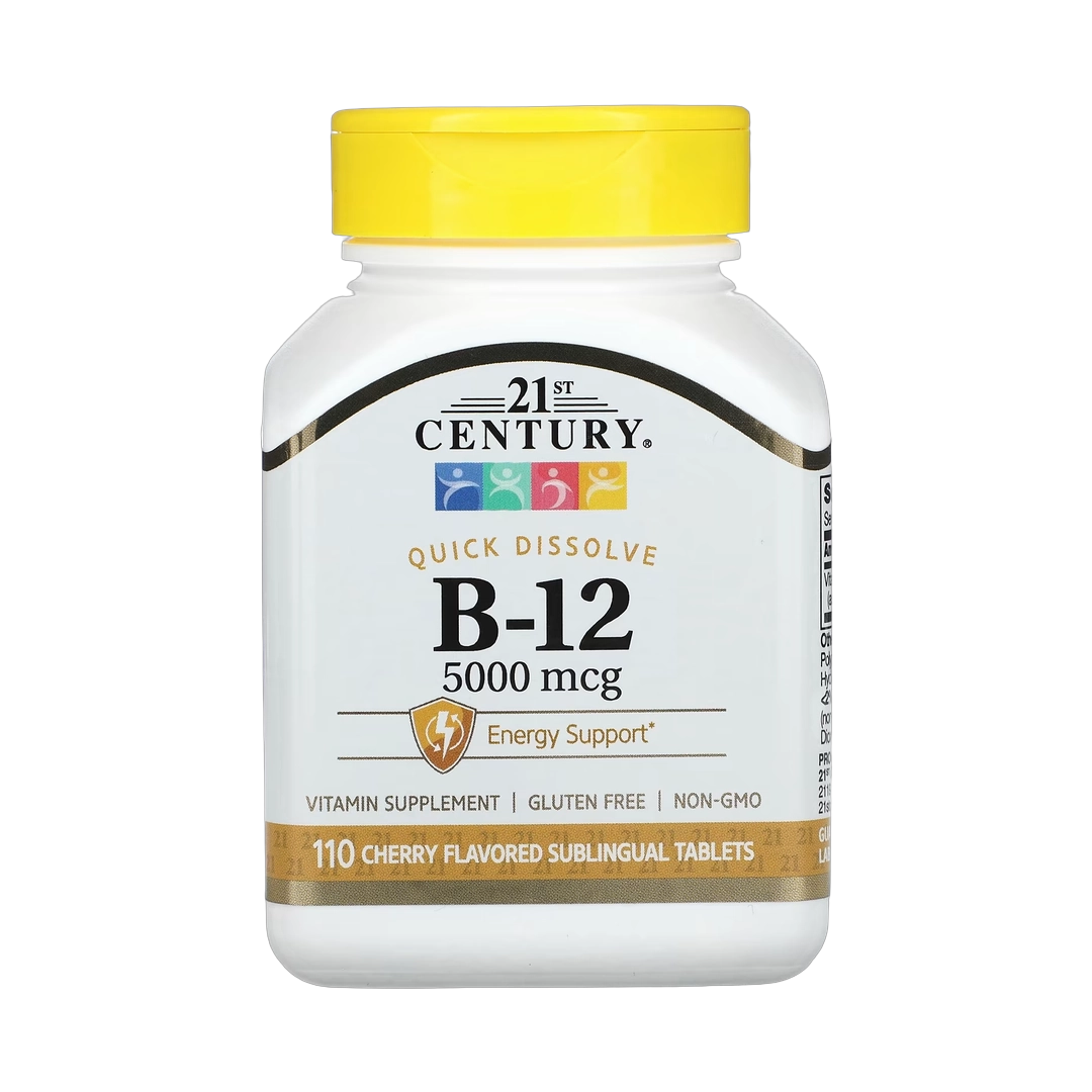 21st Century, Vitamin B-12, Cherry, 5,000 mcg, 110 Sublingual Tablets