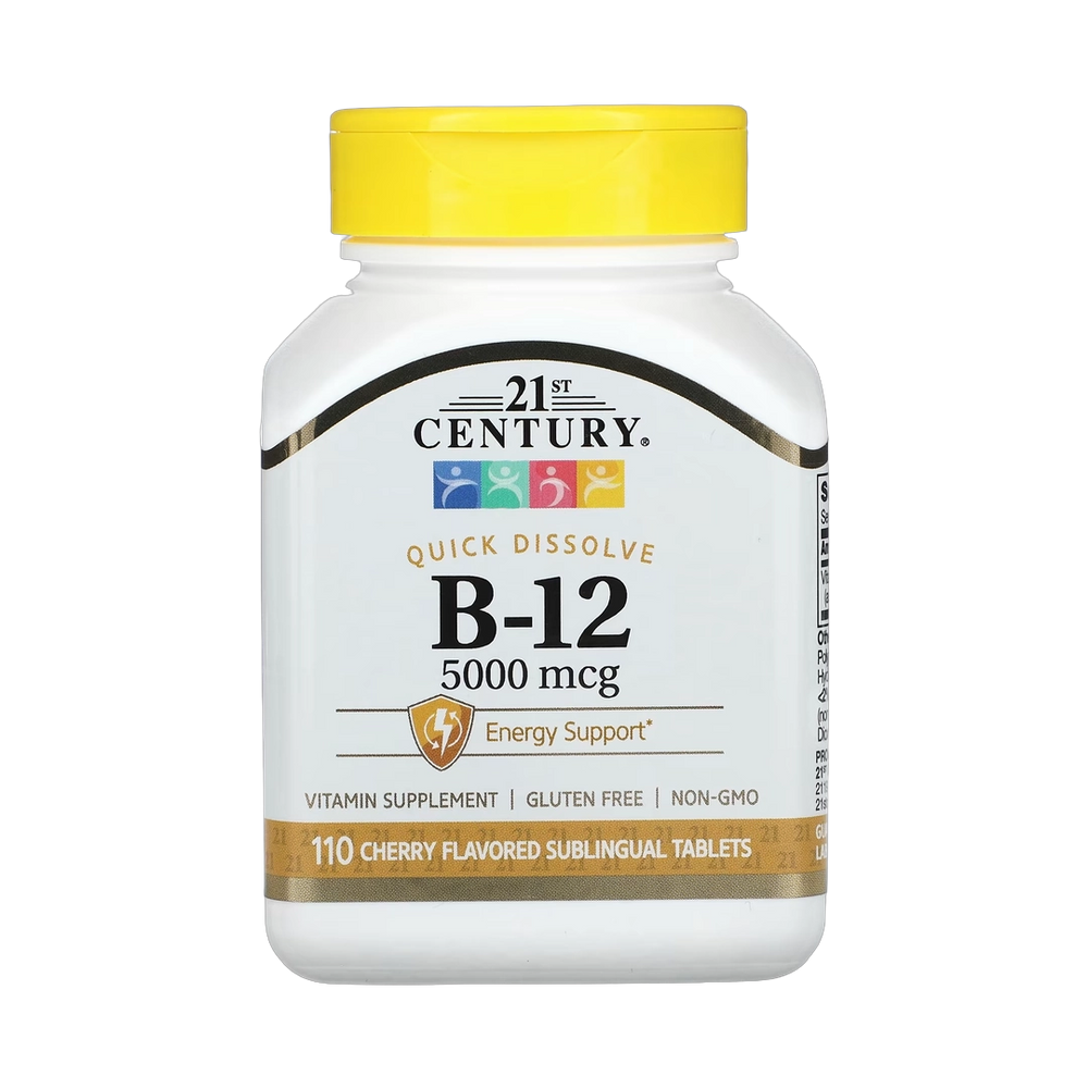 21st Century, Vitamin B-12, Cherry, 5,000 mcg, 110 Sublingual Tablets