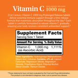 21st Century, Vitamin C, Prolonged Release, 1,000 mg, 110 Tablets