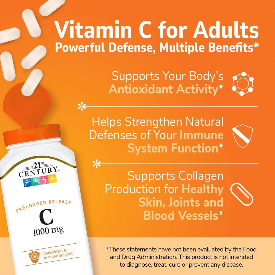 21st Century, Vitamin C, Prolonged Release, 1,000 mg, 110 Tablets