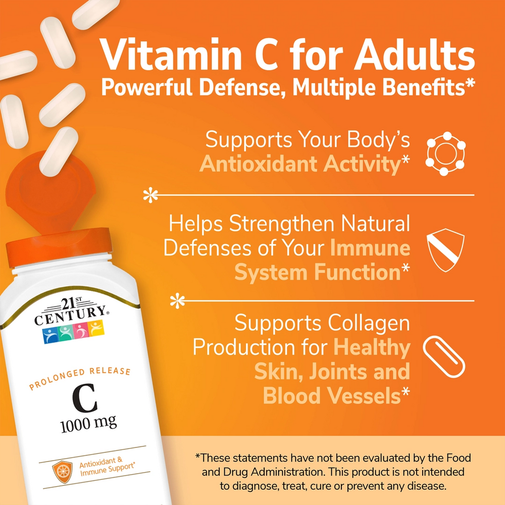 21st Century, Vitamin C, Prolonged Release, 1,000 mg, 110 Tablets