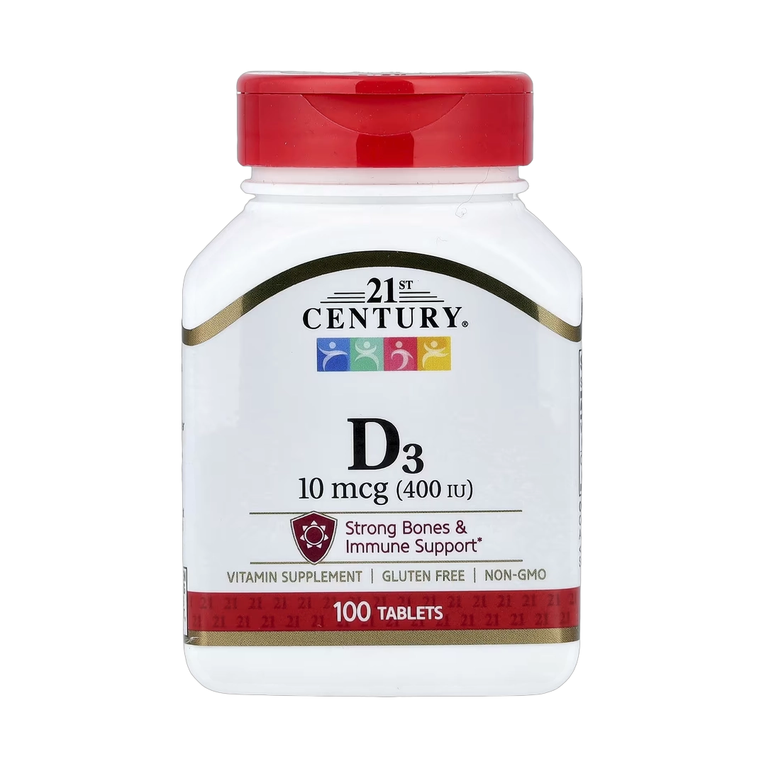 21st Century, Vitamin D3, 10 mcg (400 IU), 100 Tablets