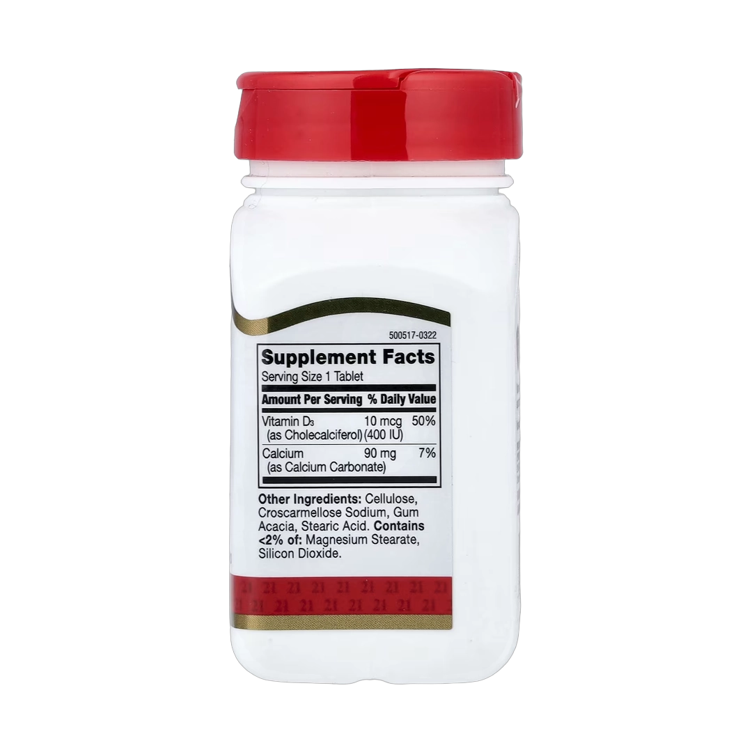 21st Century, Vitamin D3, 10 mcg (400 IU), 100 Tablets