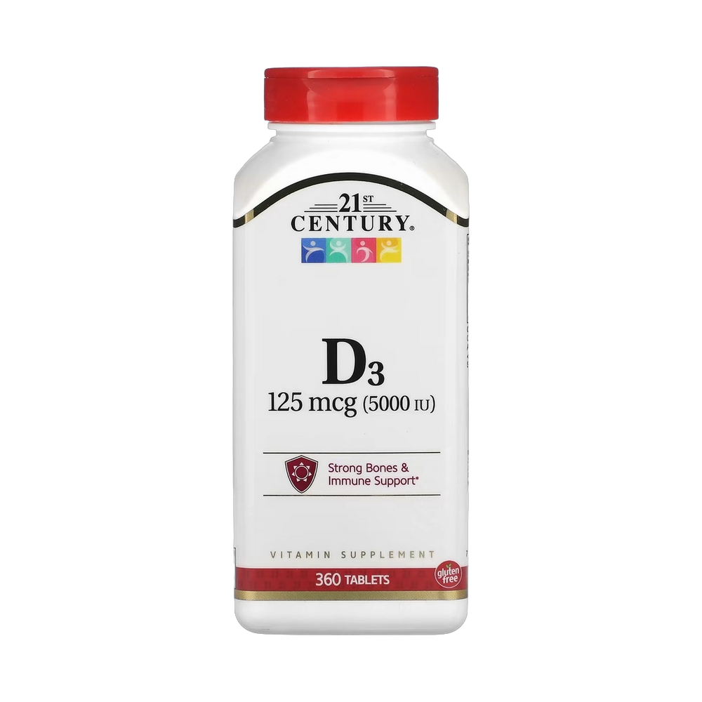 21st Century, Vitamin D3, 125 mcg (5,000 IU), 360 Tablets