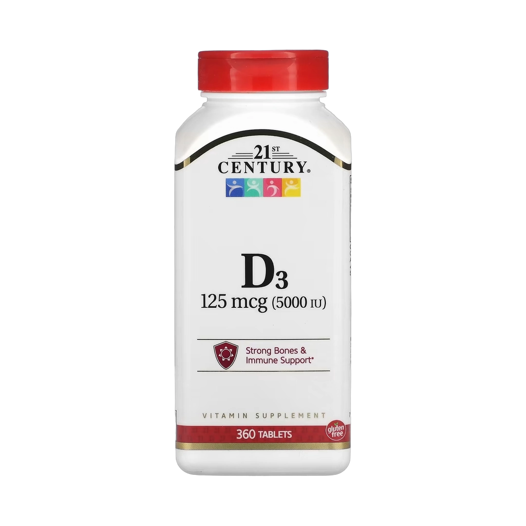 21st Century, Vitamin D3, 125 mcg (5,000 IU), 360 Tablets