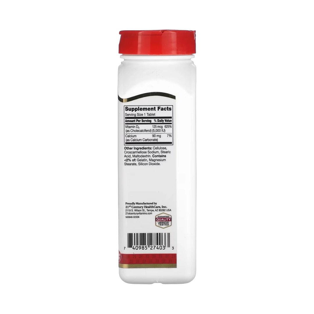 21st Century, Vitamin D3, 125 mcg (5,000 IU), 360 Tablets