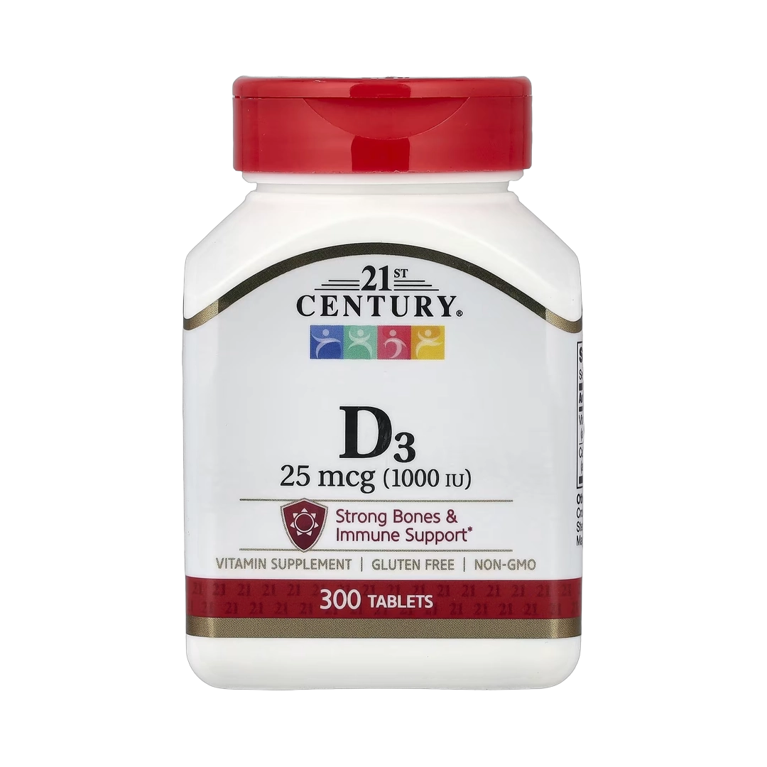 21st Century, Vitamin D3, 25 mcg (1,000 IU), 300 Tablets