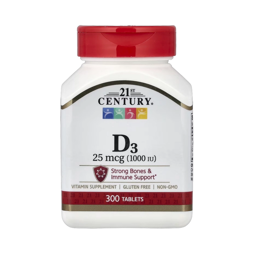 21st Century, Vitamin D3, 25 mcg (1,000 IU), 300 Tablets