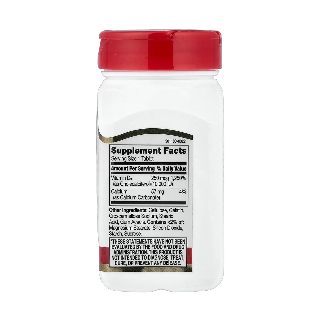 21st Century, Vitamin D3, 250 mcg (10,000 IU), 110 Tablets