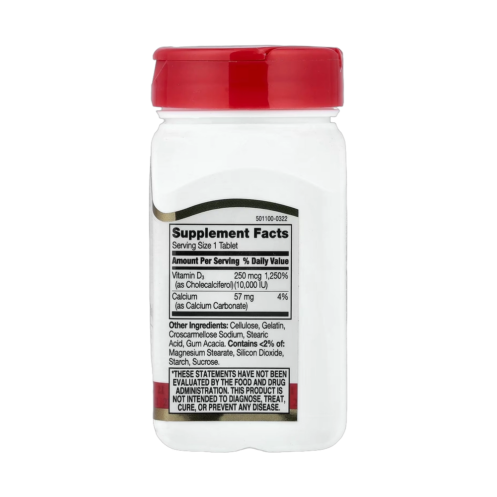 21st Century, Vitamin D3, 250 mcg (10,000 IU), 110 Tablets