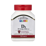 21st Century, Vitamin D3, 50 mcg (2,000 IU), 110 Tablets