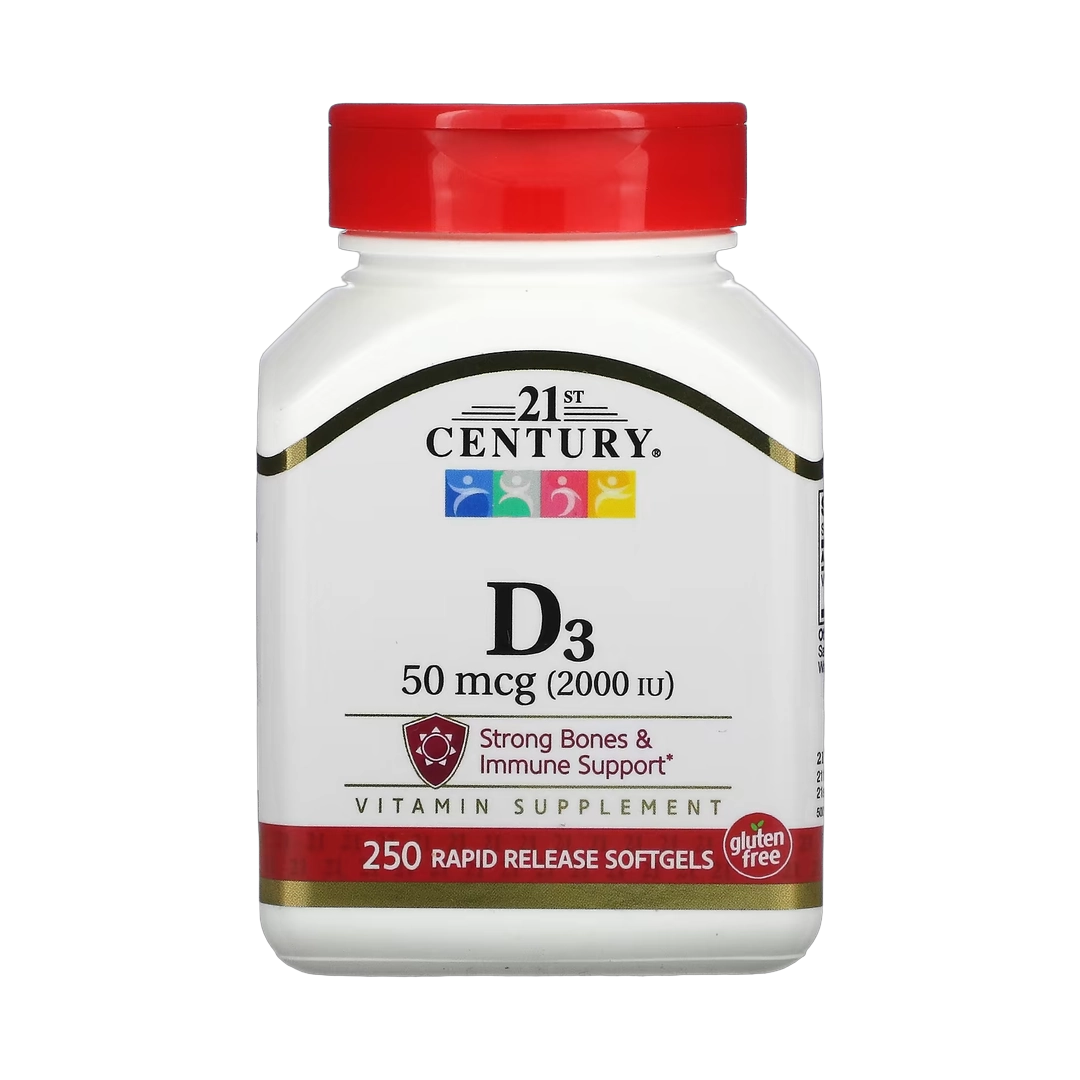 21st Century, Vitamin D3, 50 mcg (2,000 IU), 250 Softgels