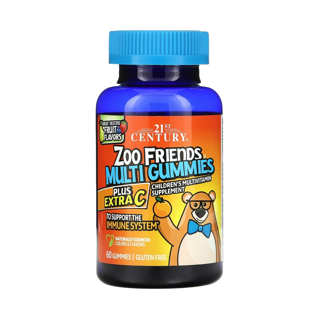 21st Century, Zoo Friends Multi Gummies, Plus Extra C, Great Tasting Fruit, 60 Gummies